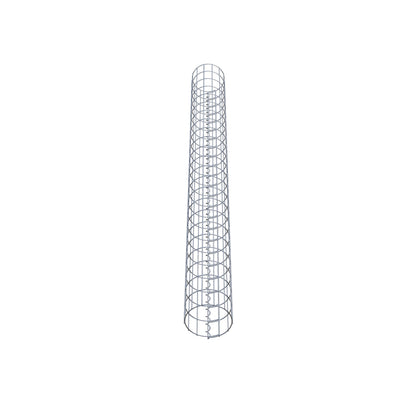 Columna de gaviones redonda 22 cm de diámetro, 230 cm de altura, malla 5 cm x 10 cm