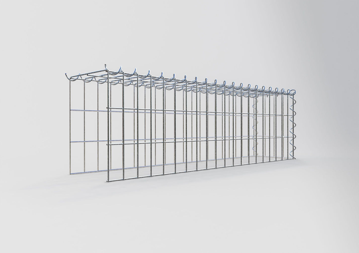 Opvokset gabion type 4 100 cm x 30 cm x 20 cm (L x H x D), maskestørrelse 5 cm x 10 cm, spiral