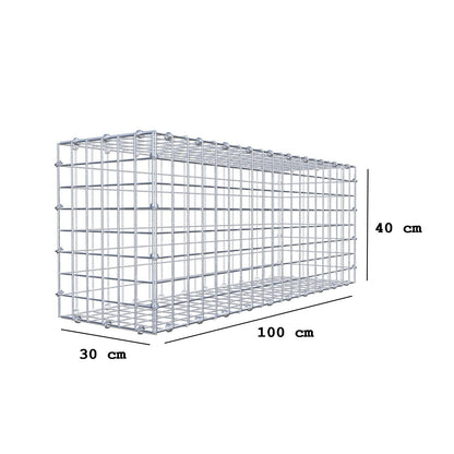 Gabione 100 cm x 40 cm x 30 cm (L x H x T), Maschenweite 5 x 5 cm, Spiralring