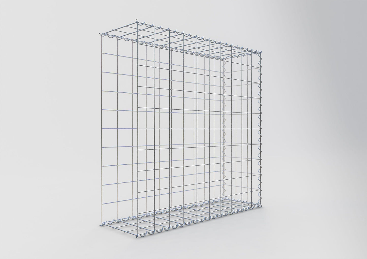 Gabião tipo 2 100 cm x 100 cm x 30 cm (C x A x P), malhagem 10 cm x 10 cm, espiral