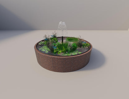 Gabion verhoogde vijver rond, buitendiameter 352 cm, hoogte 80 cm, maaswijdte 5 x 5 cm, wanddikte 15 cm
