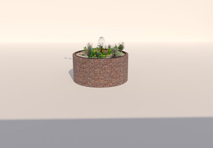 Gabion raised pond round, outer diameter 172 cm, height 80 cm, mesh size 5 x 5 cm, wall thickness 15 cm