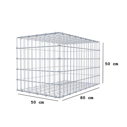 Gabião 80 cm x 50 cm x 50 cm (C x A x P), malhagem 5 x 10 cm, anel espiral