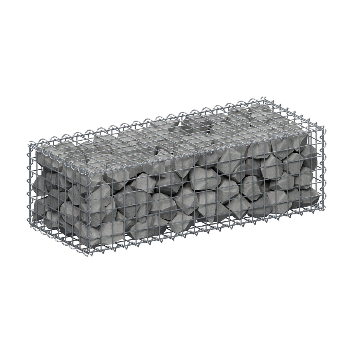 Gabion 100 cm x 30 cm x 40 cm (L x H x D), maskstorlek 5 cm x 5 cm, spiral