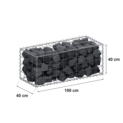 Gabião 100 cm x 40 cm x 40 cm (C x A x P), malhagem 10 cm x 10 cm, espiral