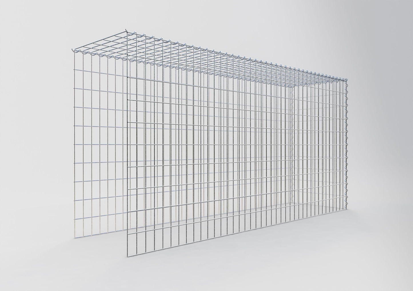 Opvokset gabion type 4 200 cm x 100 cm x 50 cm (L x H x D), maskestørrelse 5 cm x 10 cm, spiral