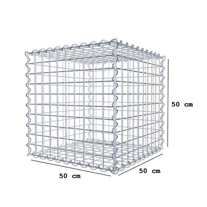 Schanskorf 50 cm x 50 cm x 50 cm (L x H x D), maaswijdte 5 cm x 5 cm, spiraal