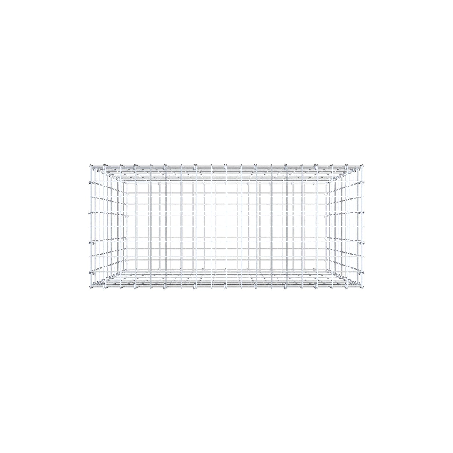 Gabião 100 cm x 90 cm x 40 cm (C x A x P), malhagem 5 cm x 10 cm, anel C