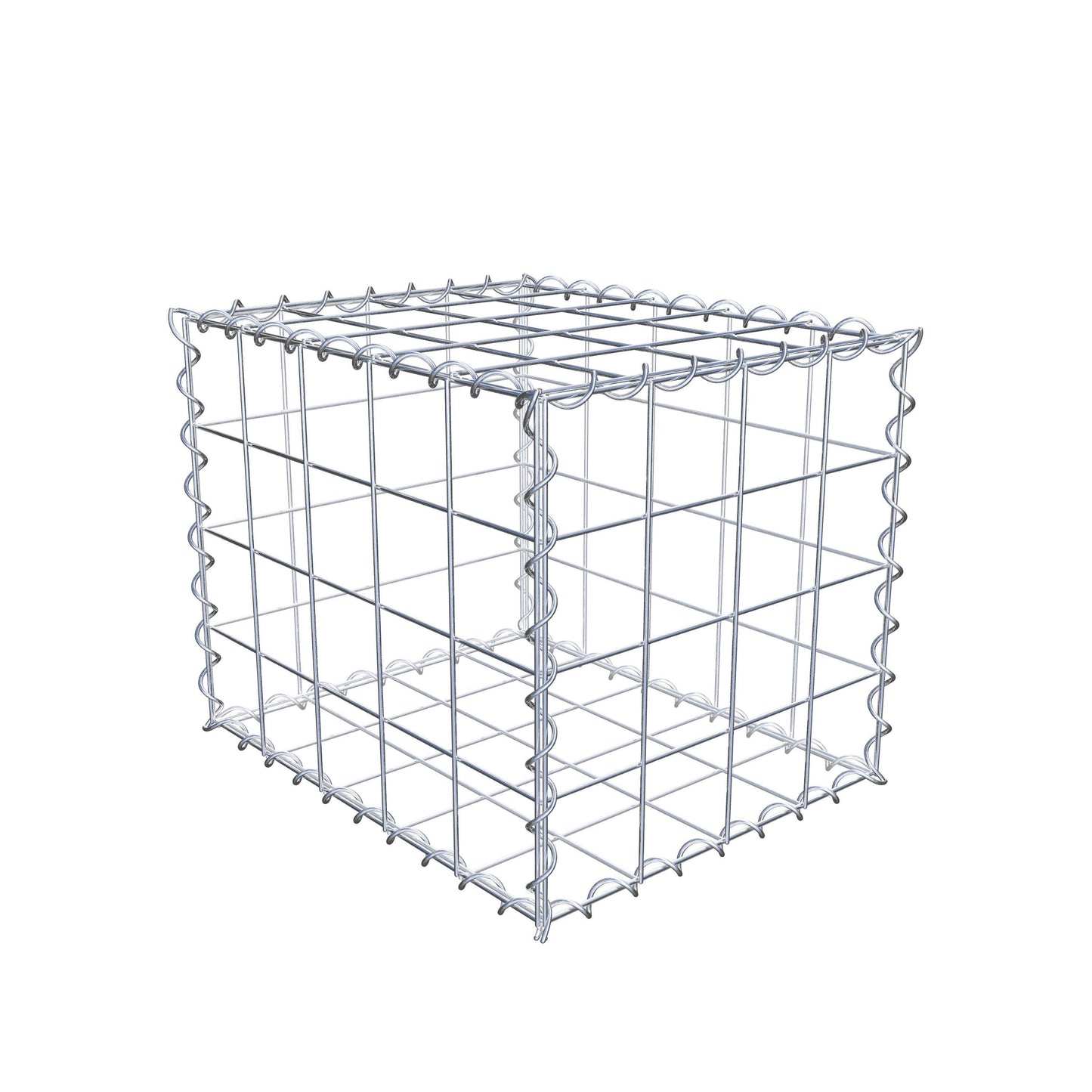 Gabião 50 cm x 40 cm x 40 cm (C x A x P), malhagem 10 cm x 10 cm, espiral
