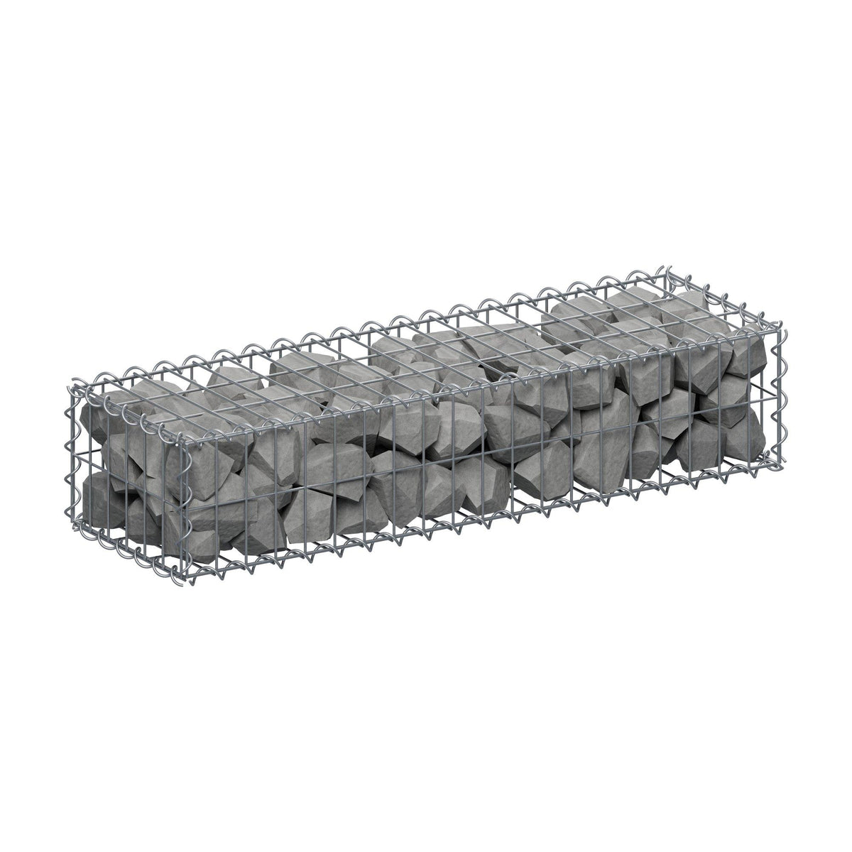Gabione 100 cm x 20 cm x 30 cm (L x H x T), Maschenweite 5 cm x 10 cm, Spirale