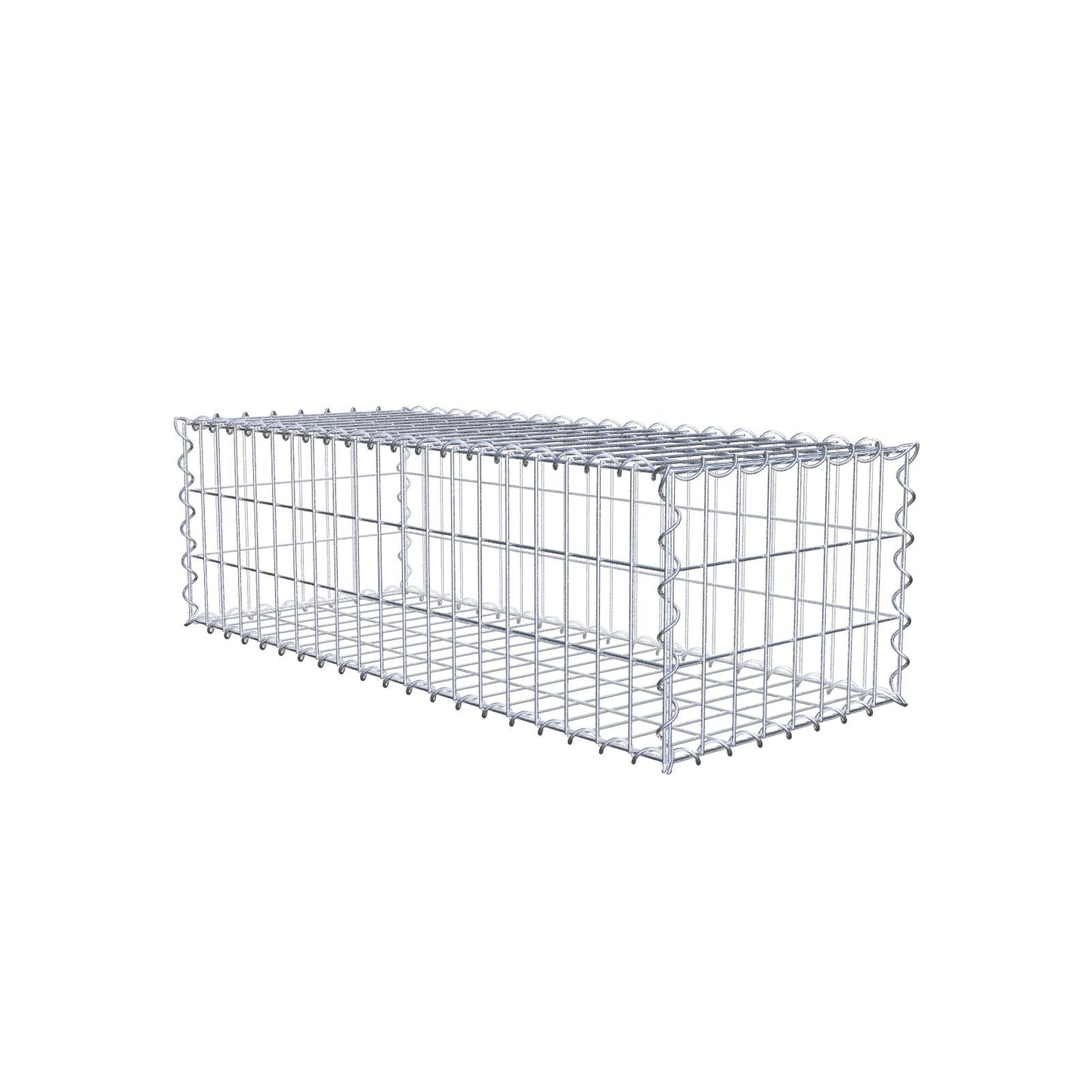 Gabião 100 cm x 30 cm x 40 cm (C x A x P), malhagem 5 cm x 10 cm, espiral