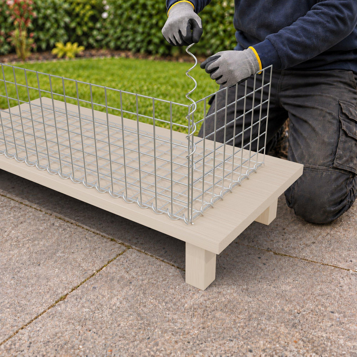 Gabion 100 cm x 30 cm x 40 cm (L x H x D), maskstorlek 5 cm x 5 cm, spiral