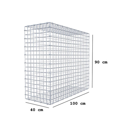 Gabion 100 cm x 90 cm x 40 cm (L x H x D), mesh size 5 x 5 cm, spiral ring