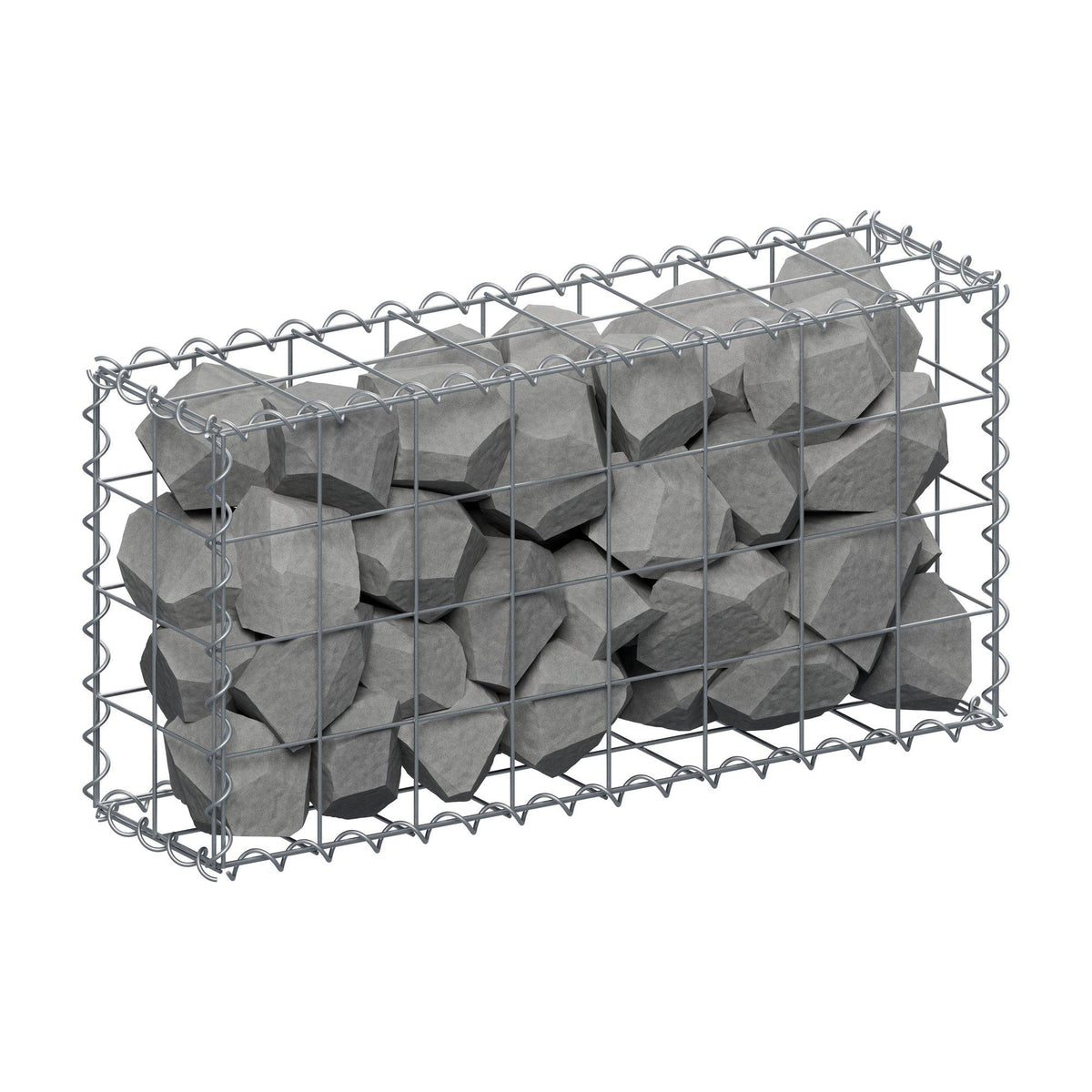 Gabione 80 cm x 40 cm x 20 cm (L x H x T), Maschenweite 10 cm x 10 cm, Spirale