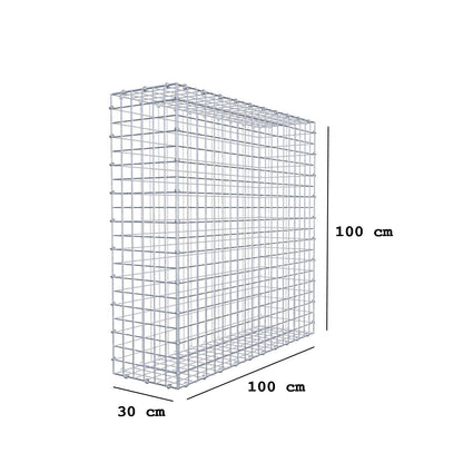 Gabião 100 cm x 100 cm x 30 cm (C x A x P), malhagem 5 x 5 cm, anel espiral