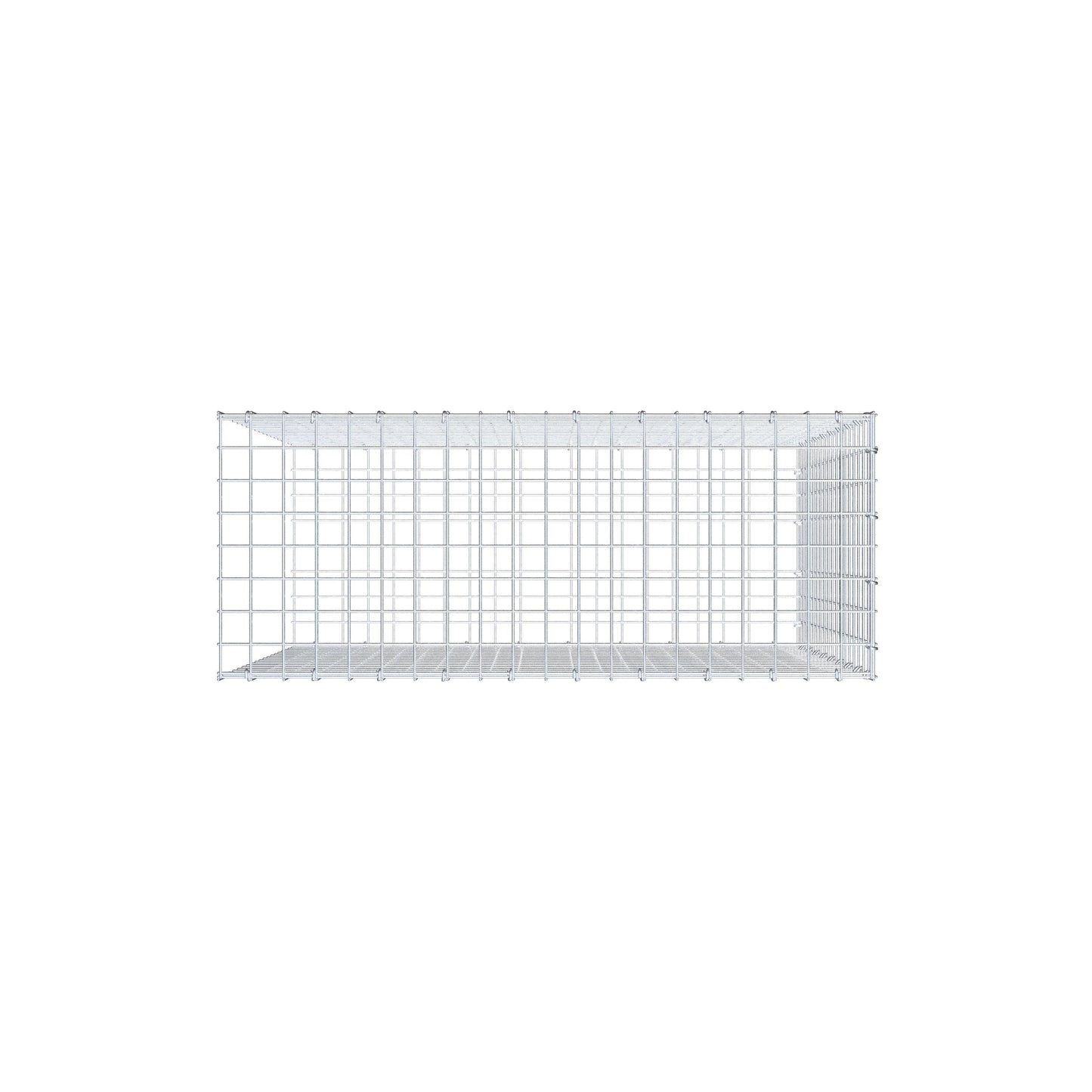 Gavión complementario de tipo 2 100 cm x 90 cm x 40 cm (largo x alto x fondo), malla 5 cm x 5 cm, anillo en C