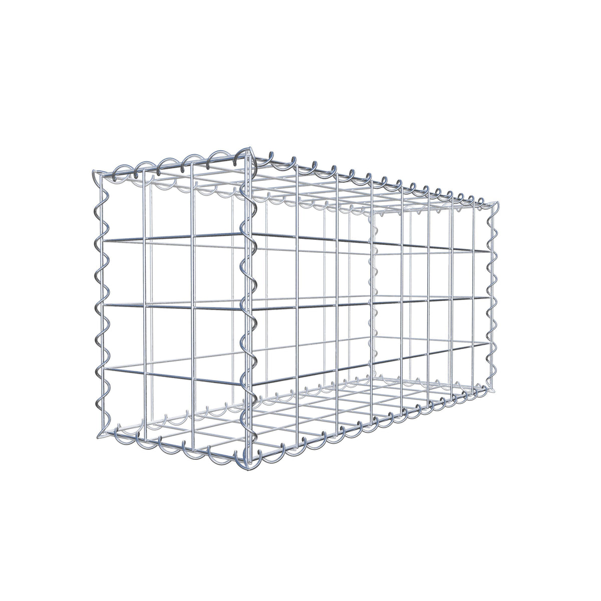 Gabião 80 cm x 40 cm x 30 cm (C x A x P), malhagem 10 cm x 10 cm, espiral
