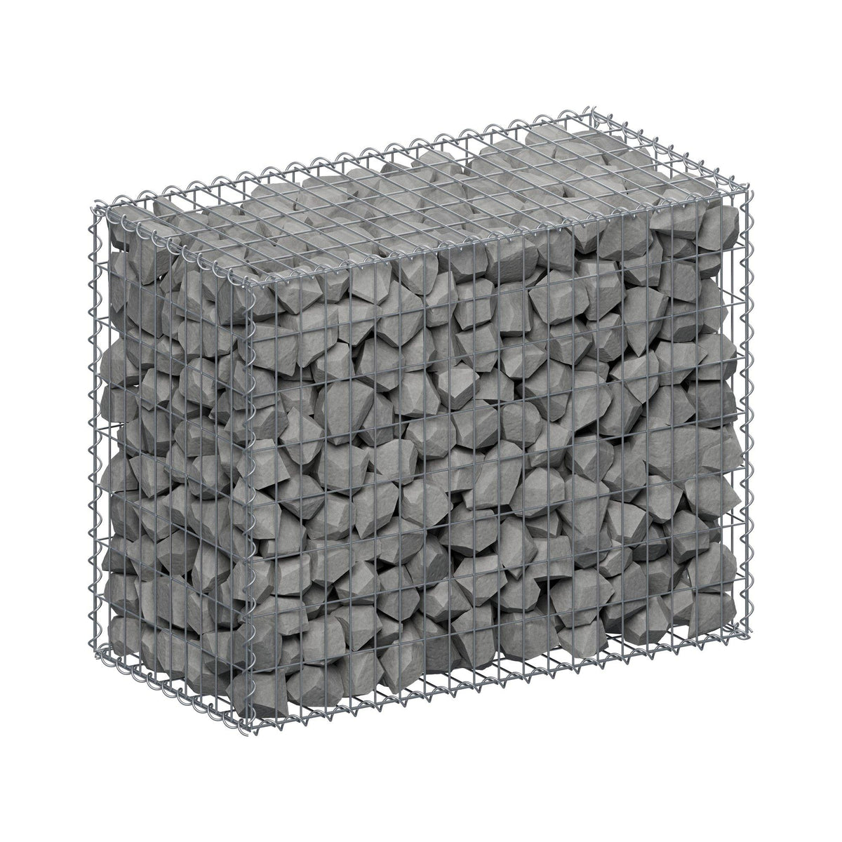 Gabbione 100 cm x 80 cm x 50 cm (L x H x P), maglia 5 cm x 10 cm, spirale