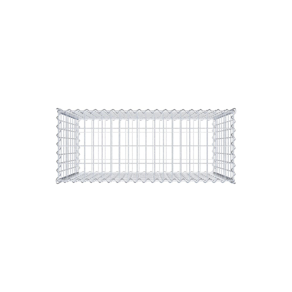 Schanskorf 100 cm x 90 cm x 40 cm (L x H x D), maaswijdte 5 cm x 10 cm, spiraalvormig
