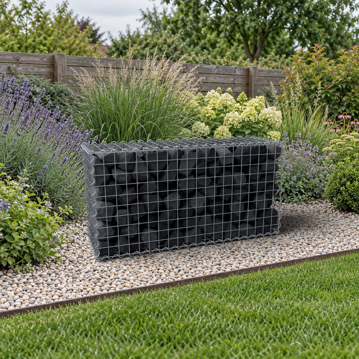 Gabione 100 cm x 50 cm x 30 cm (L x H x T), Maschenweite 5 cm x 5 cm, Spirale
