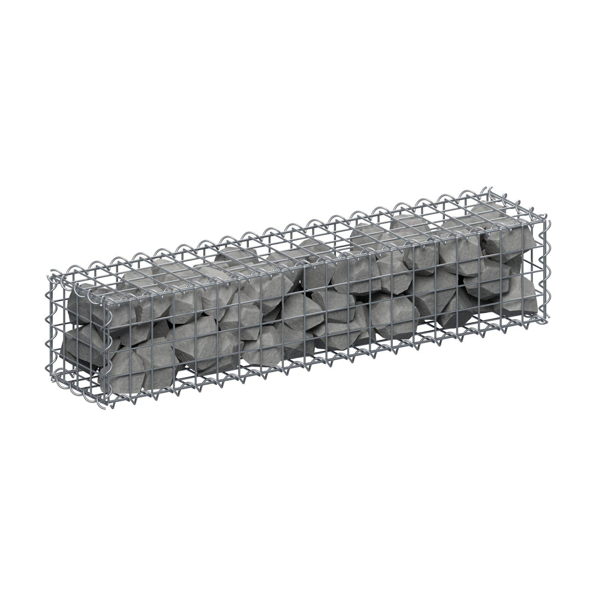 Gabione 100 cm x 20 cm x 20 cm (L x H x T), Maschenweite 5 cm x 5 cm, Spirale