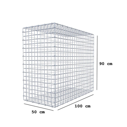 Gabião 100 cm x 90 cm x 50 cm (C x A x P), malhagem 5 x 5 cm, anel espiral