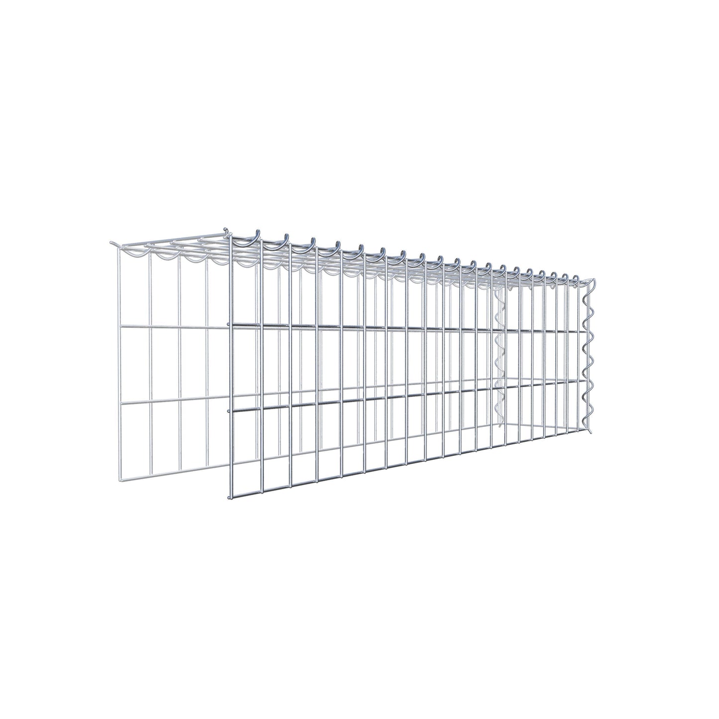 Opvokset gabion type 4 100 cm x 30 cm x 20 cm (L x H x D), maskestørrelse 5 cm x 10 cm, spiral