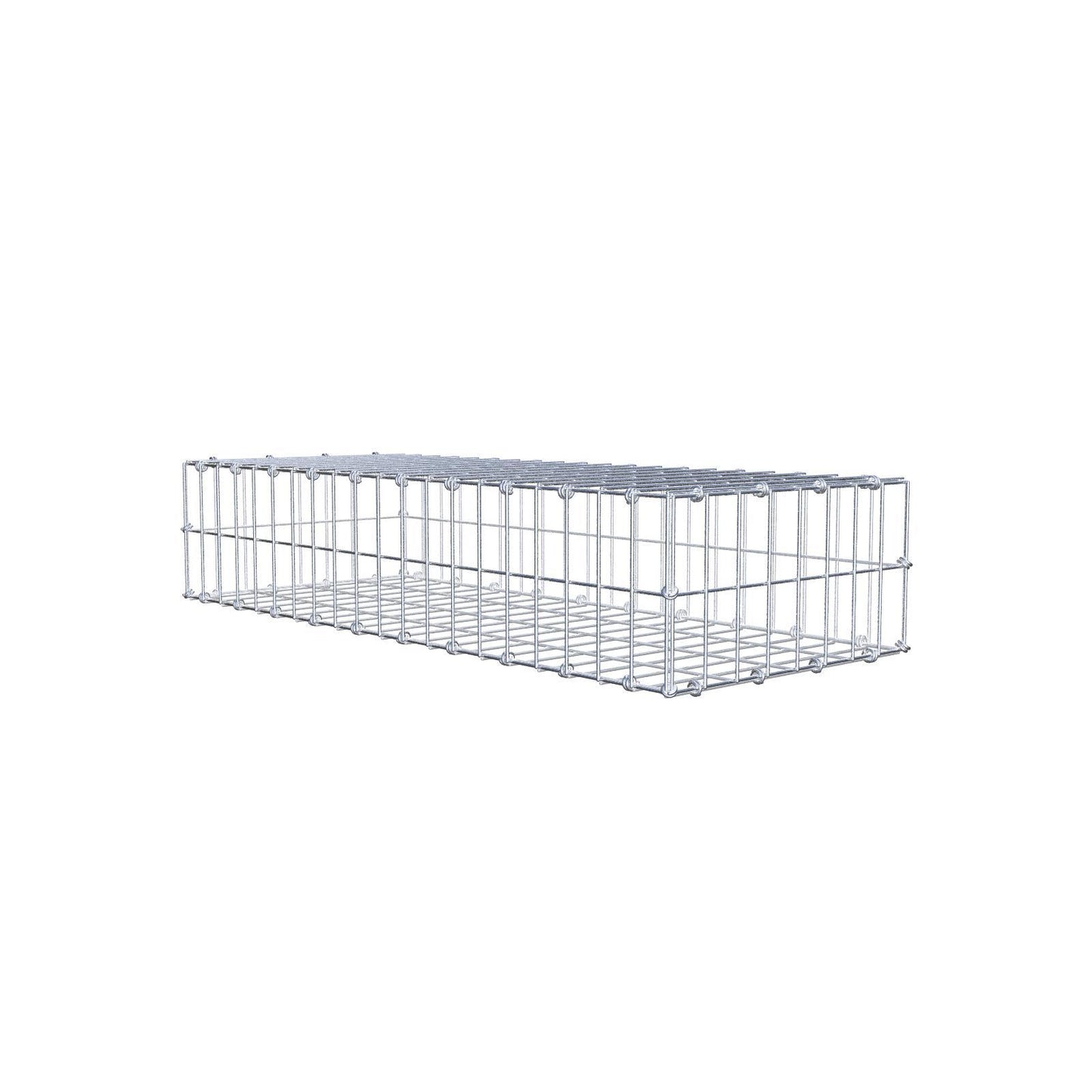 Gabião 100 cm x 20 cm x 40 cm (C x A x P), malhagem 5 x 10 cm, anel espiral