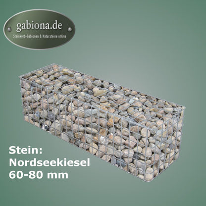 Gabion varmgalvaniseret 102 cm x 32 cm x 32 cm, maskestørrelse 5 cm x 5 cm, fuldsvejset