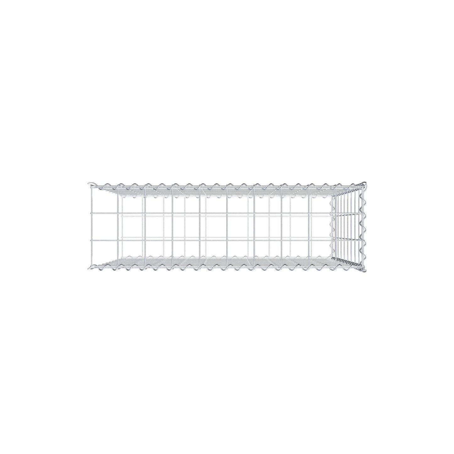 Opvokset gabion type 2 100 cm x 90 cm x 30 cm (L x H x D), maskestørrelse 10 cm x 10 cm, spiral