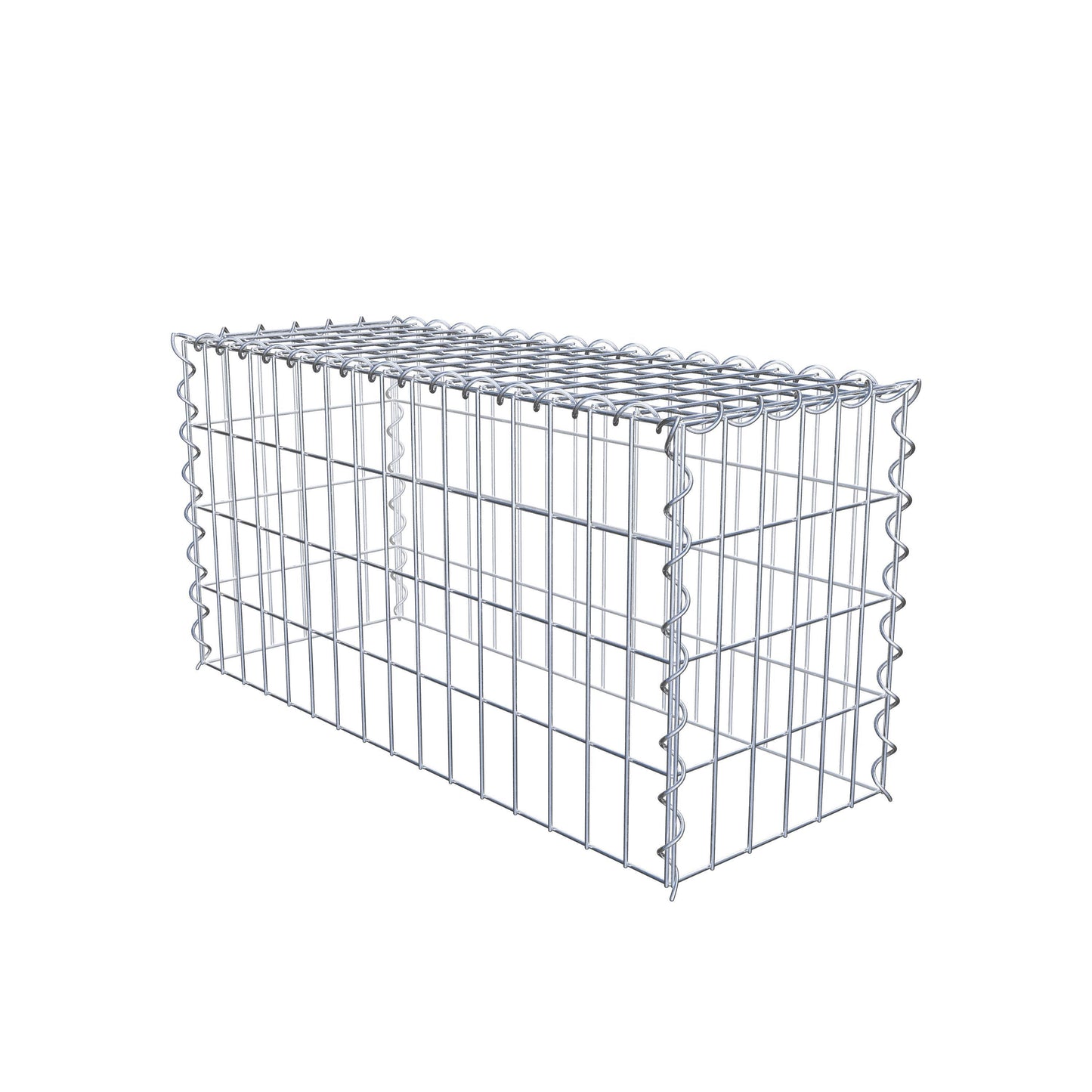 Gabião tipo 3 80 cm x 40 cm x 30 cm (C x A x P), malhagem 5 cm x 10 cm, espiral