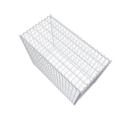 Gabbione 100 cm x 80 cm x 50 cm (L x H x P), maglia 5 cm x 10 cm, spirale