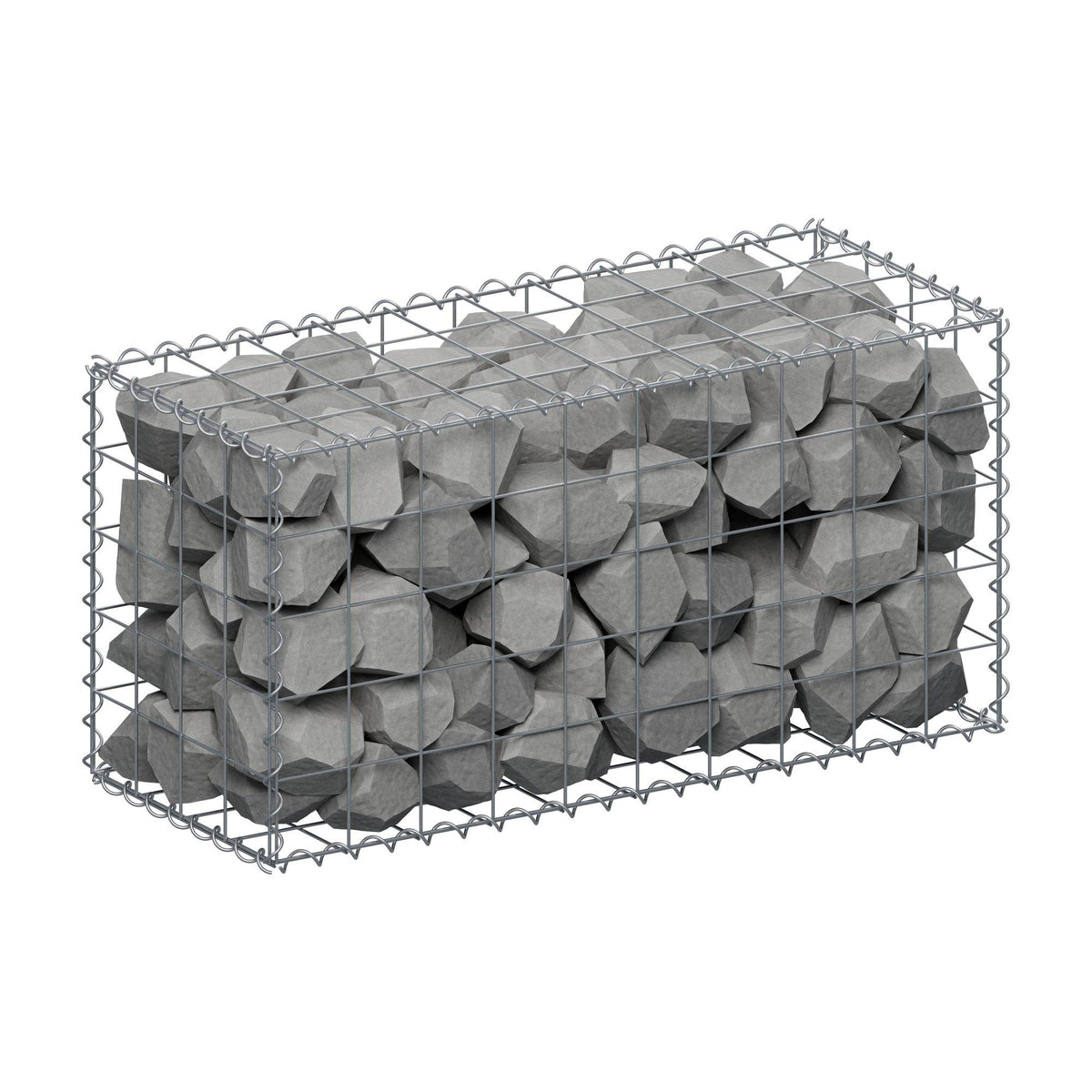 Gabião 100 cm x 50 cm x 40 cm (C x A x P), malhagem 10 cm x 10 cm, espiral