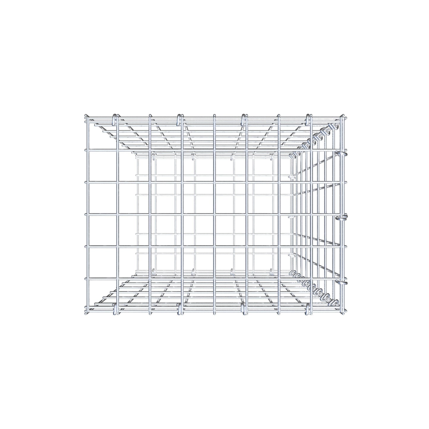 Anbaugabione Typ 2 80 cm x 40 cm x 30 cm, Maschenweite 5 cm x 10 cm, C-Ring