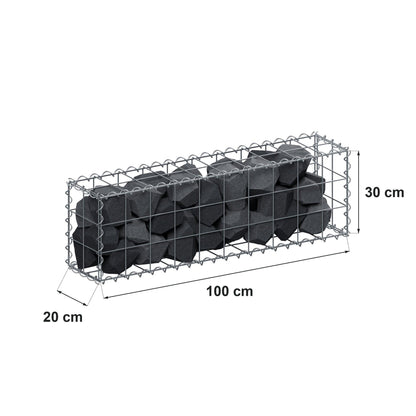 Gabion 100 cm x 30 cm x 20 cm (L x H x P), mailles 10 cm x 10 cm, spirale