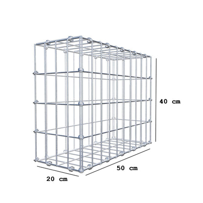 Gabião 50 cm x 40 cm x 20 cm (C x A x P), malhagem 5 x 10 cm, anel espiral