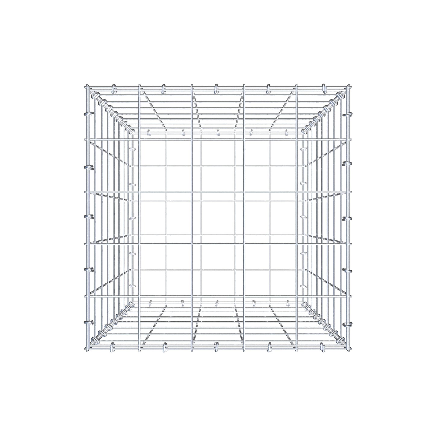 Gabião 80 cm x 50 cm x 50 cm (C x A x P), malhagem 10 cm x 10 cm, anel C