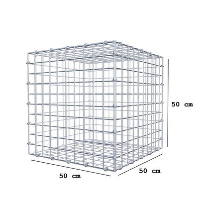 Gabião 50 cm x 50 cm x 50 cm (C x A x P), malhagem 5 x 5 cm, anel espiral