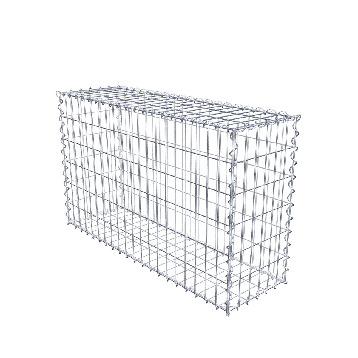 Gabbione 100 cm x 60 cm x 30 cm (L x H x P), maglia 5 cm x 10 cm, spirale