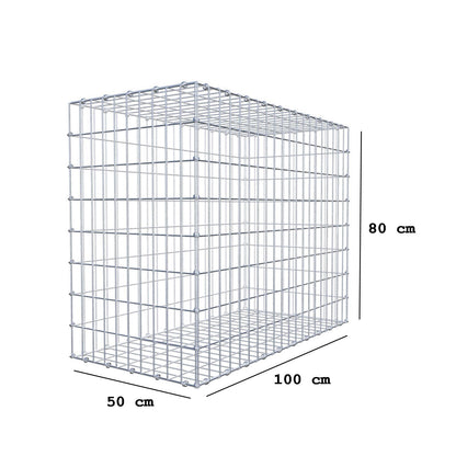 Gabion 100 cm x 80 cm x 50 cm (L x H x P), mailles 5 x 10 cm, anneau en spirale