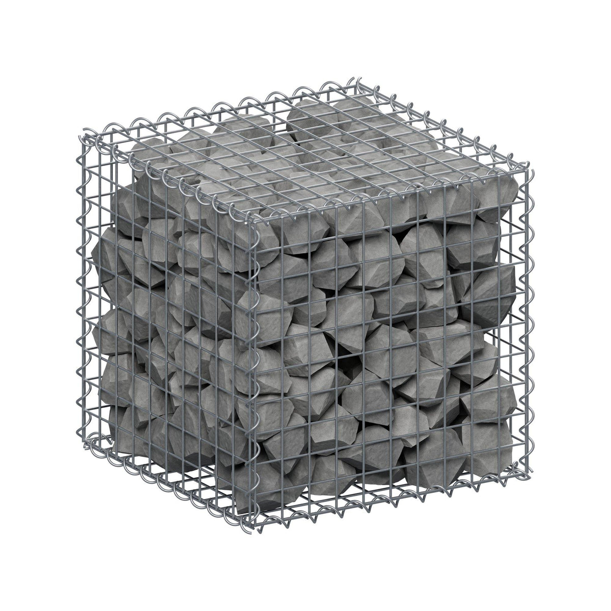 Gabion 50 cm x 50 cm x 50 cm (L x H x D), mesh size 5 cm x 5 cm, spiral