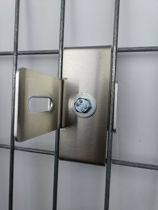 Grampo com suporte de cerca malha tamanho 5 x 10 cm, alumínio