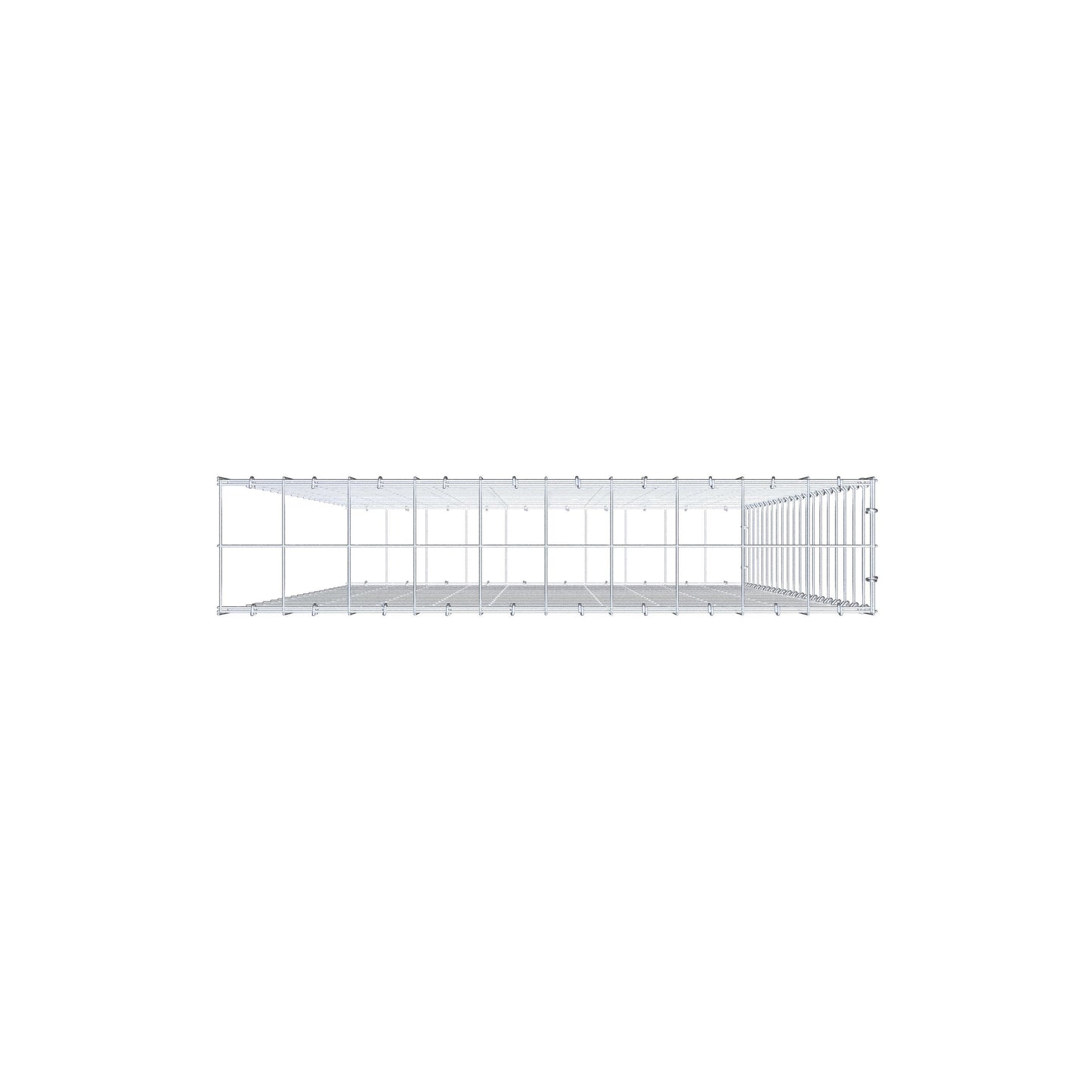 Fourche rapportée type 2 200 cm x 100 cm x 20 cm (L x H x P), mailles 10 cm x 10 cm, anneau en C