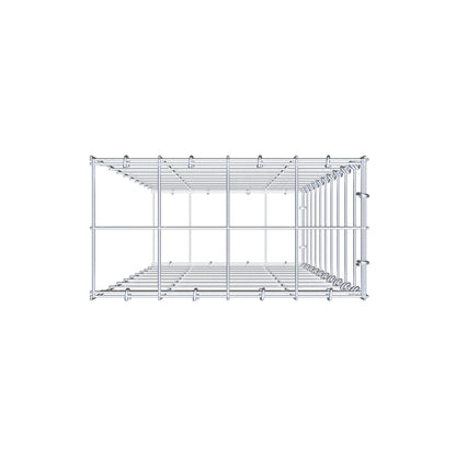 Mounted gabion type 2 100 cm x 40 cm x 20 cm (L x H x D), mesh size 10 cm x 10 cm, C-ring
