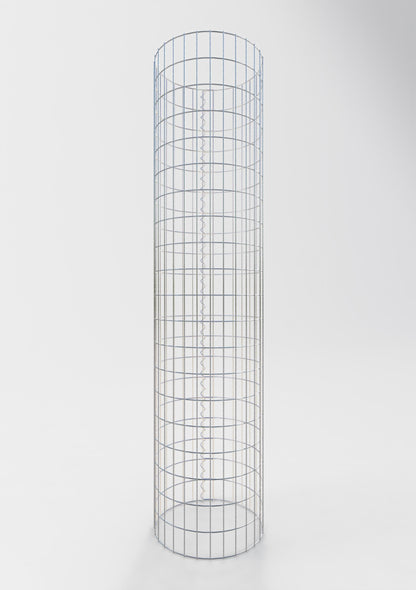 Coluna de gabião com diâmetro de 47 cm, malha redonda de 5 x 10 cm