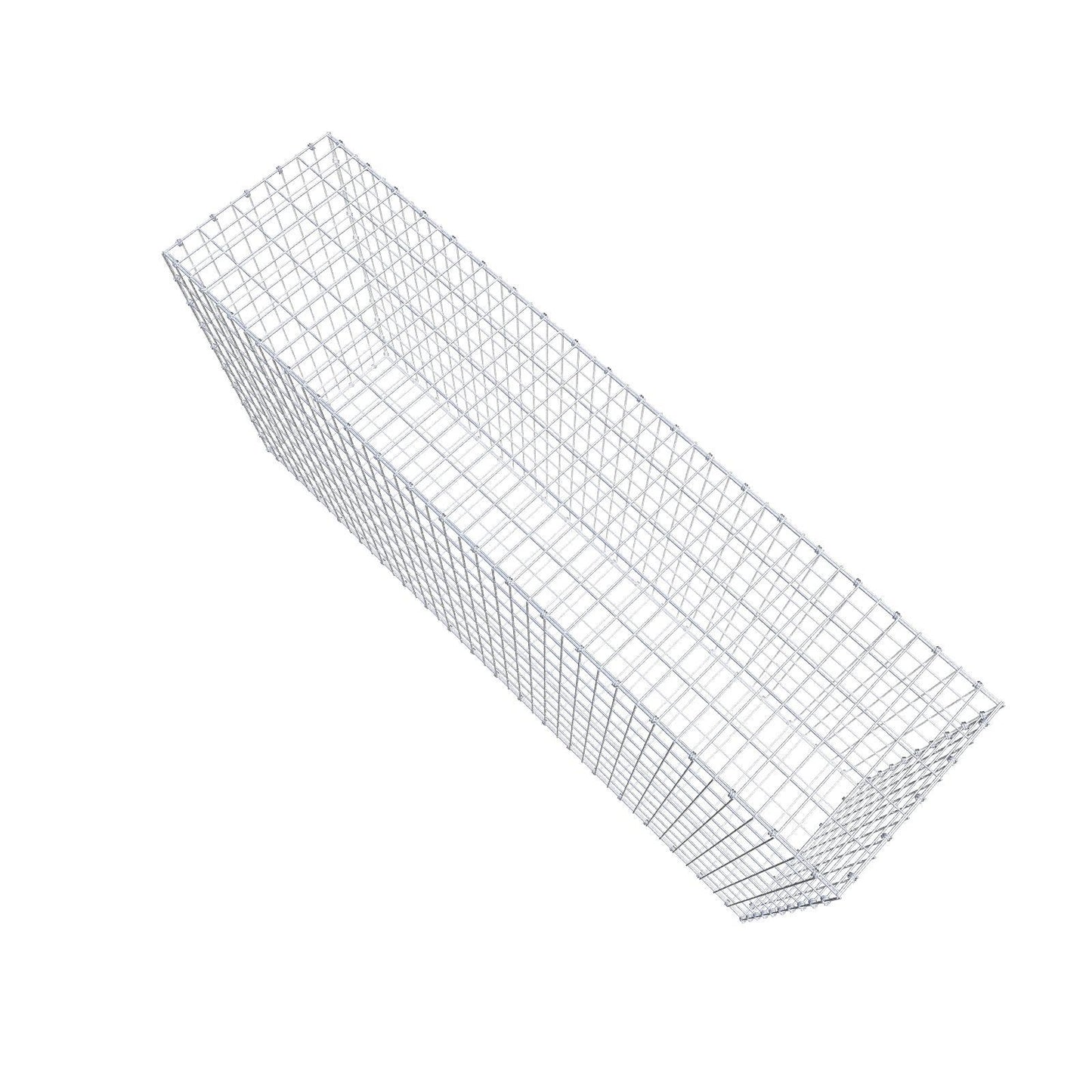 Gabião 200 cm x 100 cm x 50 cm (C x A x P), malhagem 5 x 10 cm, anel espiral
