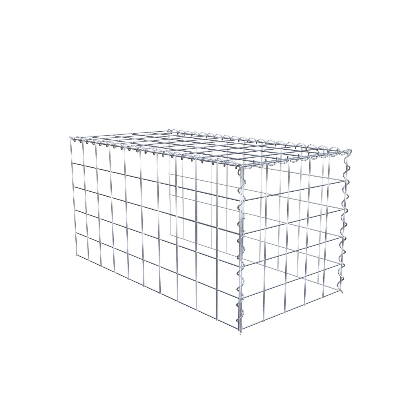 Gabião tipo 4 100 cm x 50 cm x 50 cm (C x A x P), malhagem 10 cm x 10 cm, espiral
