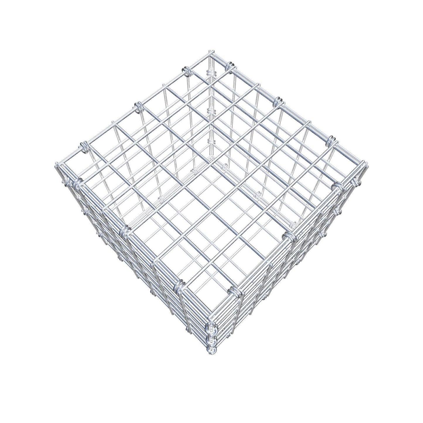 Gabbione 30 cm x 30 cm x 30 cm (L x H x P), maglia 5 x 5 cm, anello a spirale