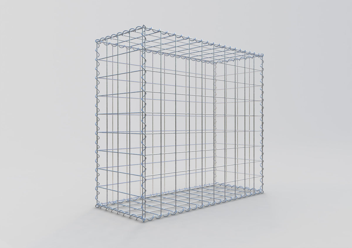 Gabião 100 cm x 90 cm x 40 cm (C x A x P), malhagem 10 cm x 10 cm, espiral