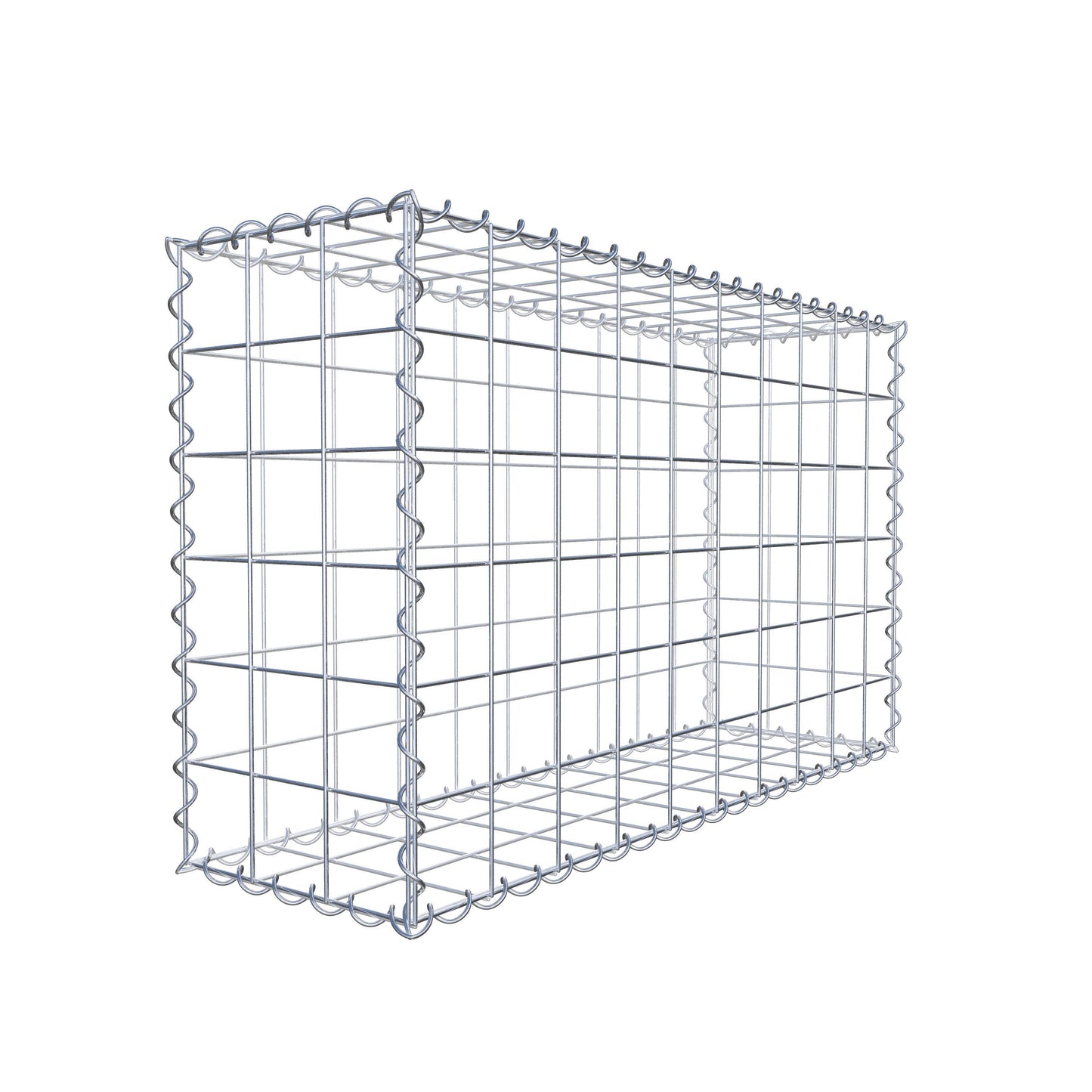 Gabião 100 cm x 60 cm x 30 cm (C x A x P), malhagem 10 cm x 10 cm, espiral